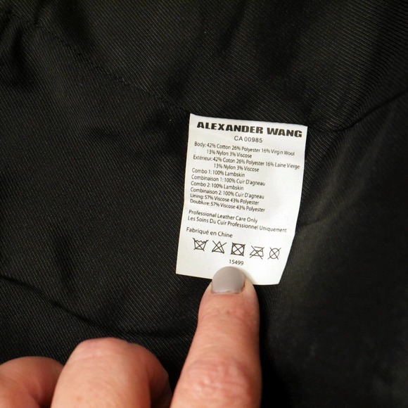 NWT Alexander Wang Wool Boucle & Lambskin Mini Skirt, Size 6 - Picture 7 of 8